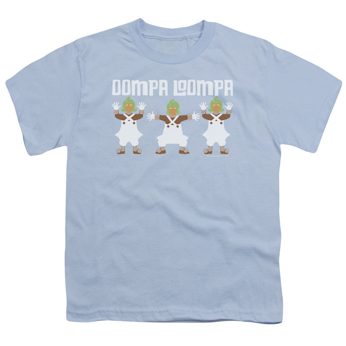 Willy Wonka And The Chocolate Factory Oompa Loompa Kids Youth T Shirt Light Blue
