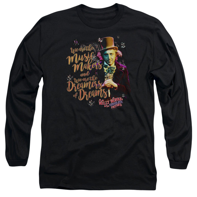 Willy Wonka And The Chocolate Factory Music Makers Mens Long Sleeve Shirt Black