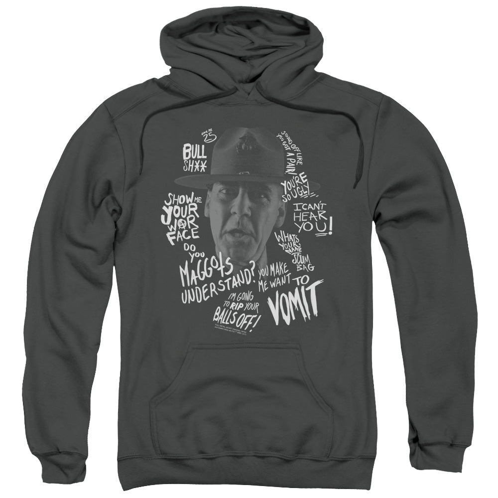 Full Metal Jacket Gunnery Quotes Mens Hoodie Charcoal