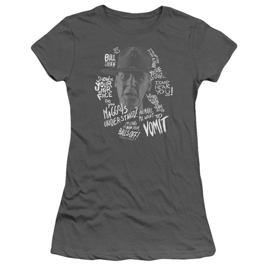 Full Metal Jacket Gunnery Quotes Junior Sheer Cap Sleeve Womens T Shirt Charcoal