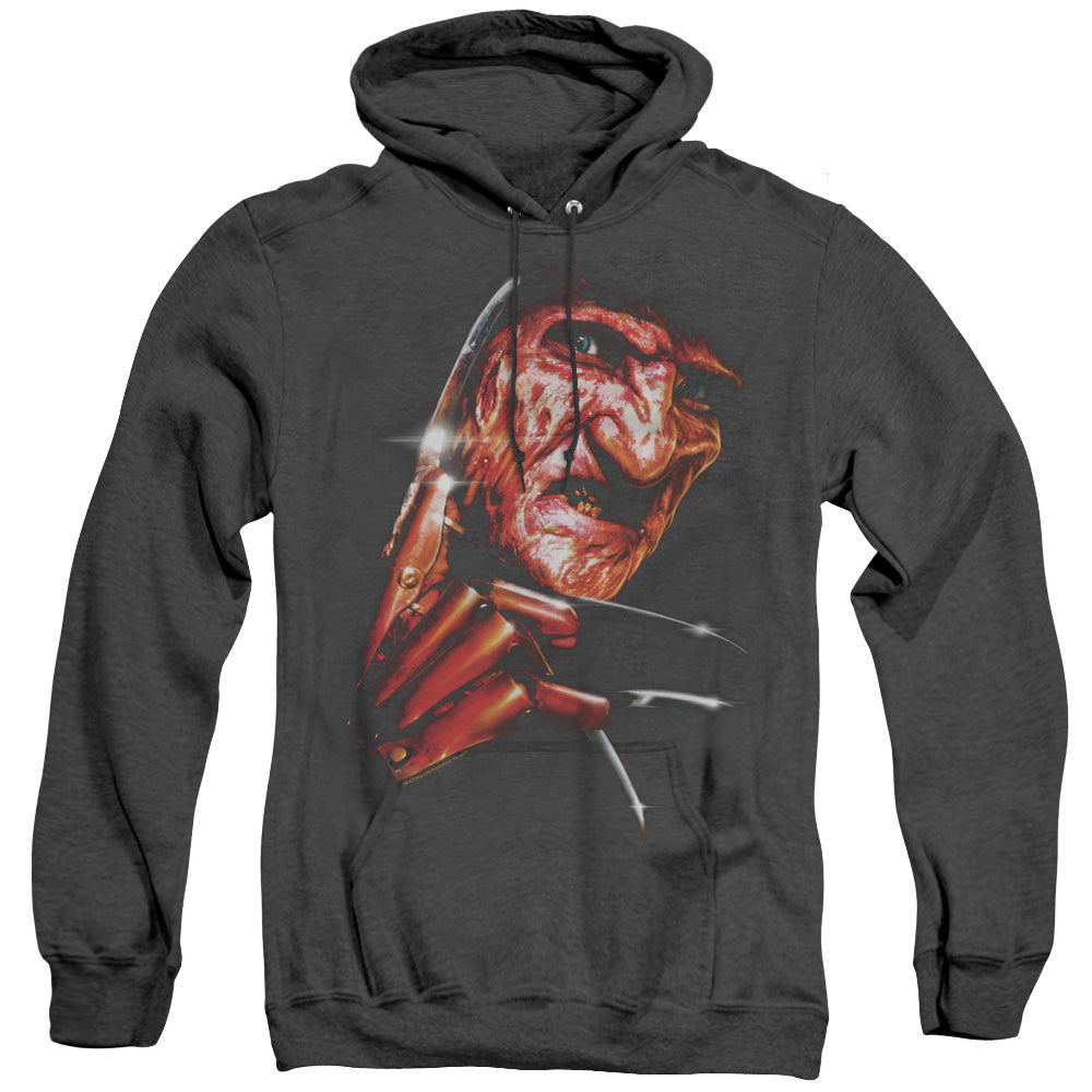 Nightmare On Elm Street Freddys Face Heather Mens Hoodie Black