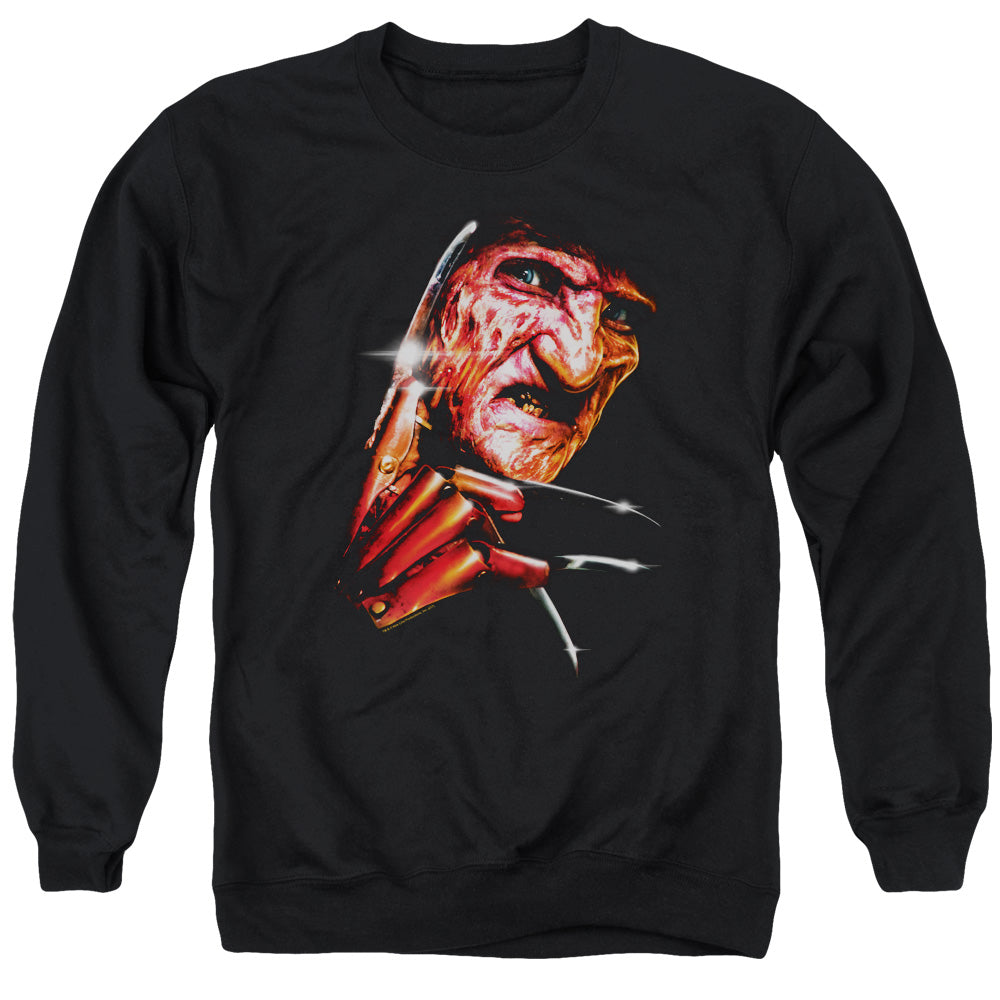 Nightmare On Elm Street Freddys Face Mens Crewneck Sweatshirt Black