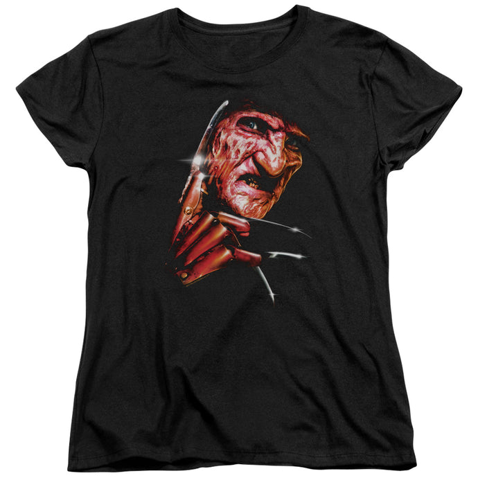Nightmare On Elm Street Freddys Face Womens T Shirt Black