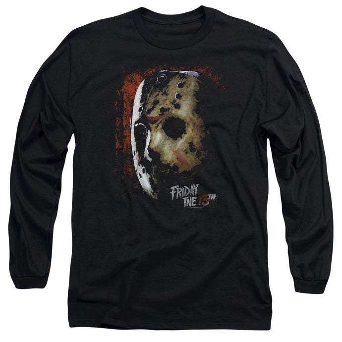 Friday The 13th Mask Of Death Mens Long Sleeve Shirt Black