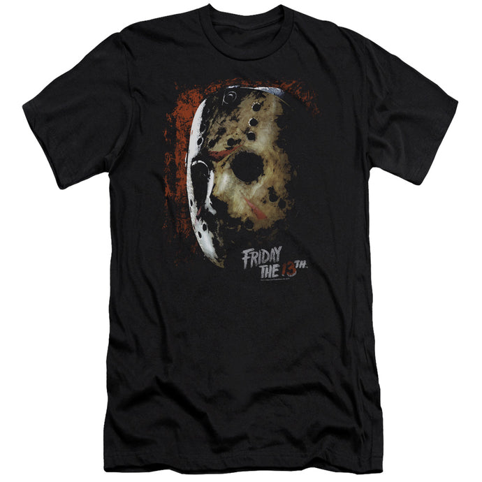 Friday The 13th Mask Of Death Premium Bella Canvas Slim Fit Mens T Shirt Black