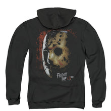 Load image into Gallery viewer, Friday The 13th Mask Of Death Back Print Zipper Mens Hoodie Black