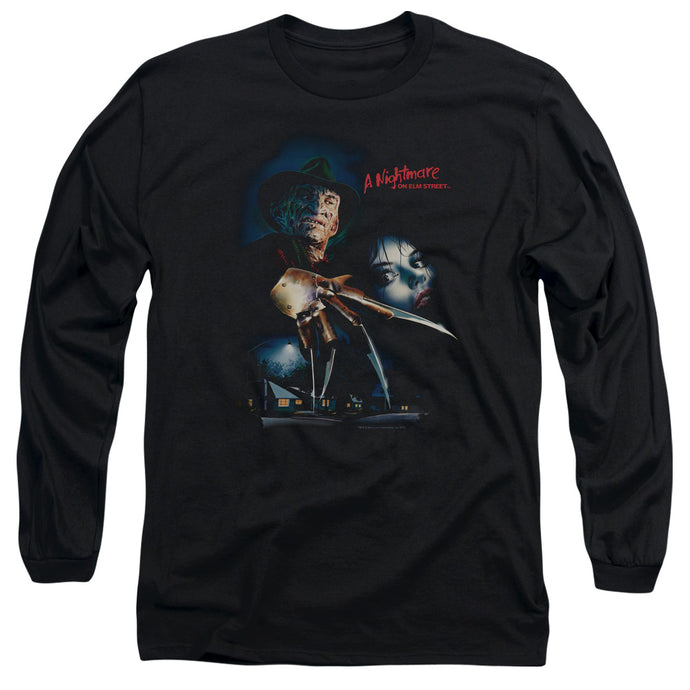 Nightmare On Elm Street Elm Street Poster Mens Long Sleeve Shirt Black