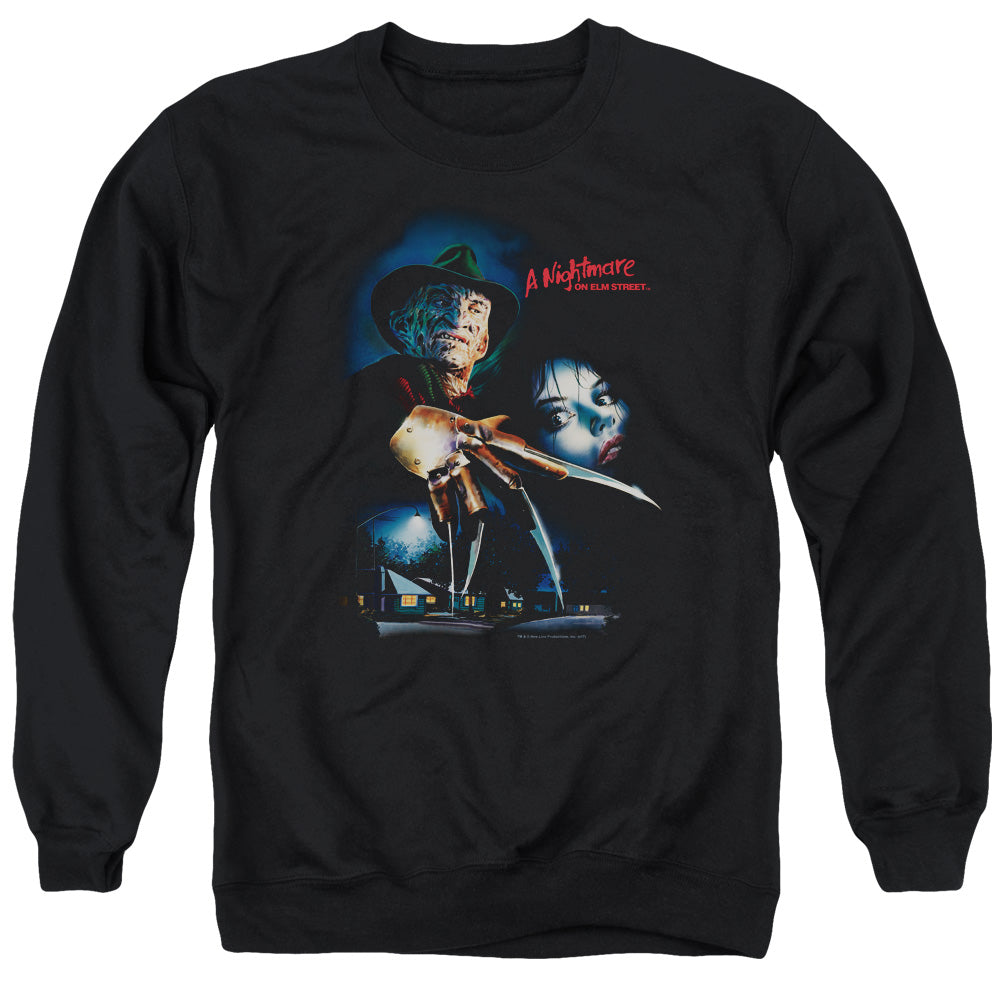 Nightmare On Elm Street Elm Street Poster Mens Crewneck Sweatshirt Black