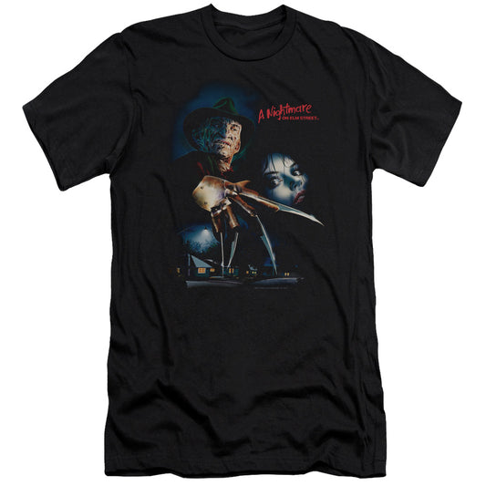 Nightmare On Elm Street Elm Street Poster Premium Bella Canvas Slim Fit Mens T Shirt Black