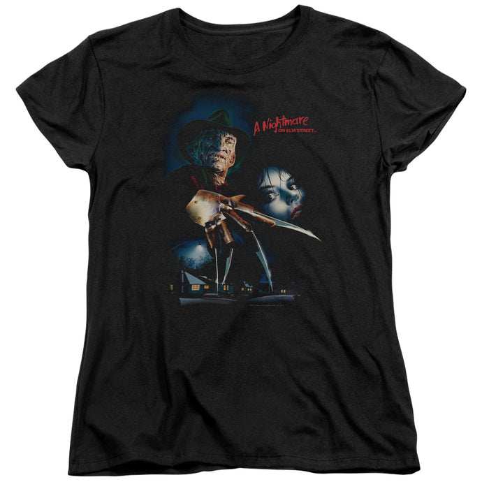 Nightmare On Elm Street Elm Street Poster Womens T Shirt Black