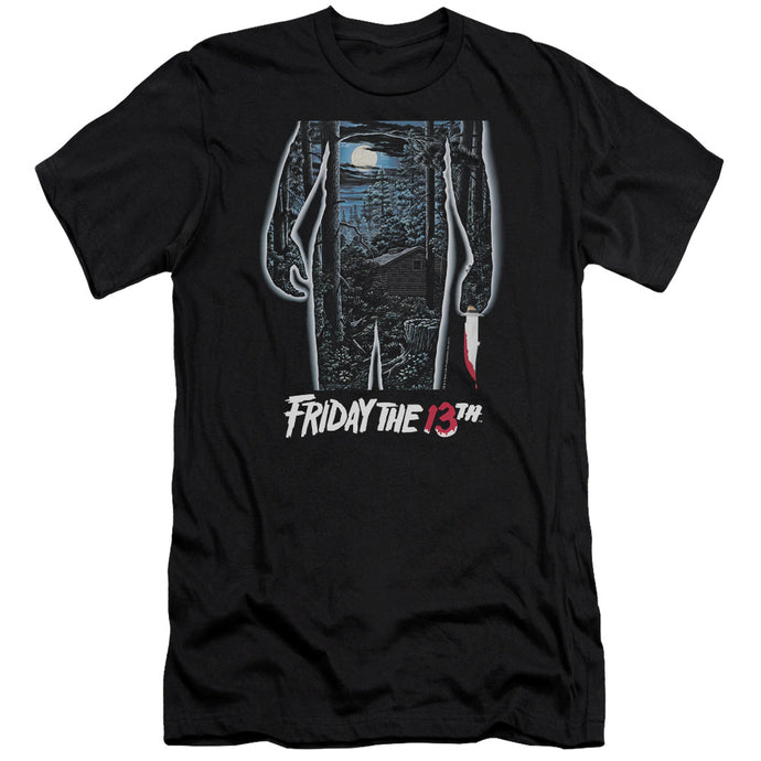 Friday The 13th 13th Poster Slim Fit Mens T Shirt Black