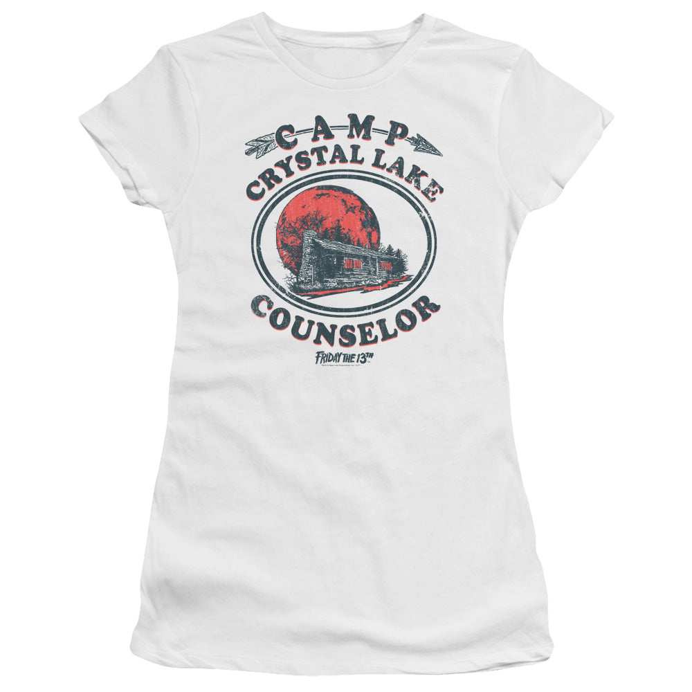 Friday The 13th Camp Counselor Junior Sheer Cap Sleeve Womens T Shirt White