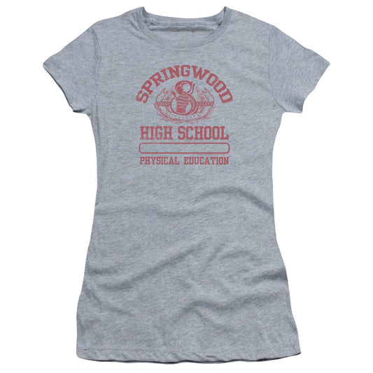 Nightmare On Elm Street Springwood High Junior Sheer Cap Sleeve Womens T Shirt Athletic Heather