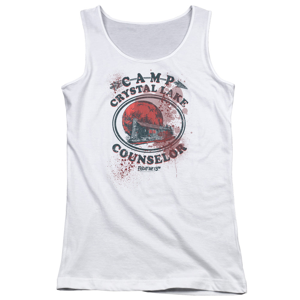 Friday The 13th Camp Counselor Victim Womens Tank Top Shirt White