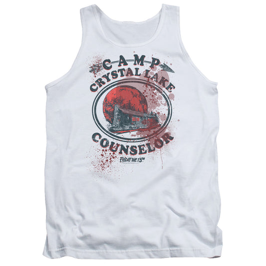 Friday The 13th Camp Counselor Victim Mens Tank Top Shirt White