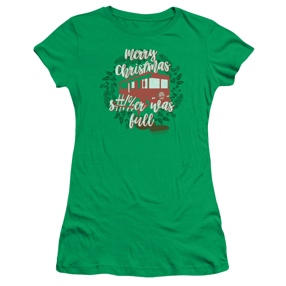 Christmas Vacation It Was Full Junior Sheer Cap Sleeve Womens T Shirt Kelly Green