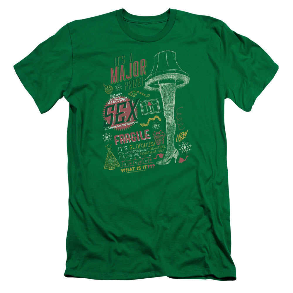 A Christmas Story Its A Major Prize Slim Fit Mens T Shirt Kelly Green