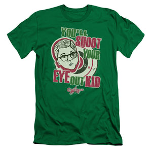 A Christmas Story You'll Shoot Your Eye Out Slim Fit Mens T Shirt Kelly Green
