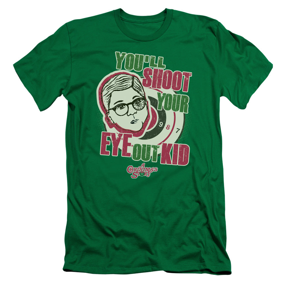 A Christmas Story You'll Shoot Your Eye Out Slim Fit Mens T Shirt Kelly Green