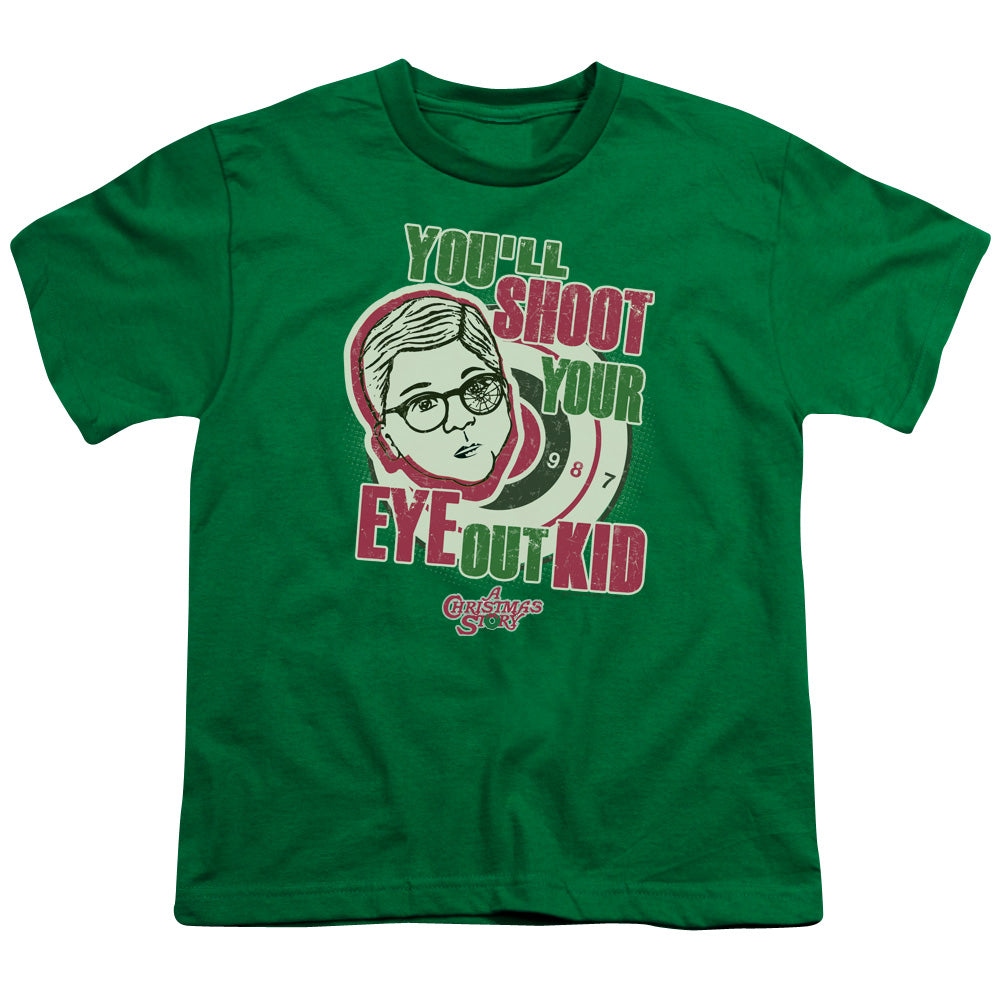 A Christmas Story You'll Shoot Your Eye Out Kids Youth T Shirt Kelly Green