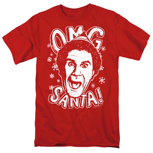 Elf Omg Santa Mens T Shirt Red