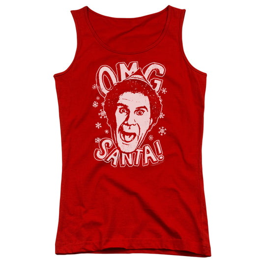 Elf OMG Santa Womens Tank Top Shirt Red