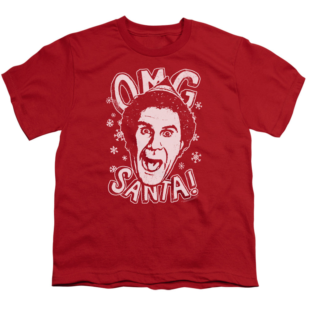 Elf OMG Santa Kids Youth T Shirt Red
