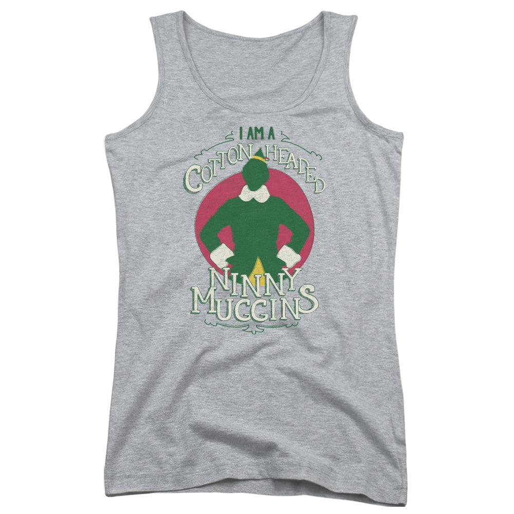 Elf Cotton Headed Womens Tank Top Shirt Athletic Heather