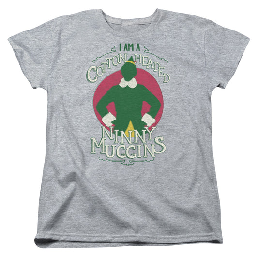 Elf Cotton Headed Womens T Shirt Athletic Heather