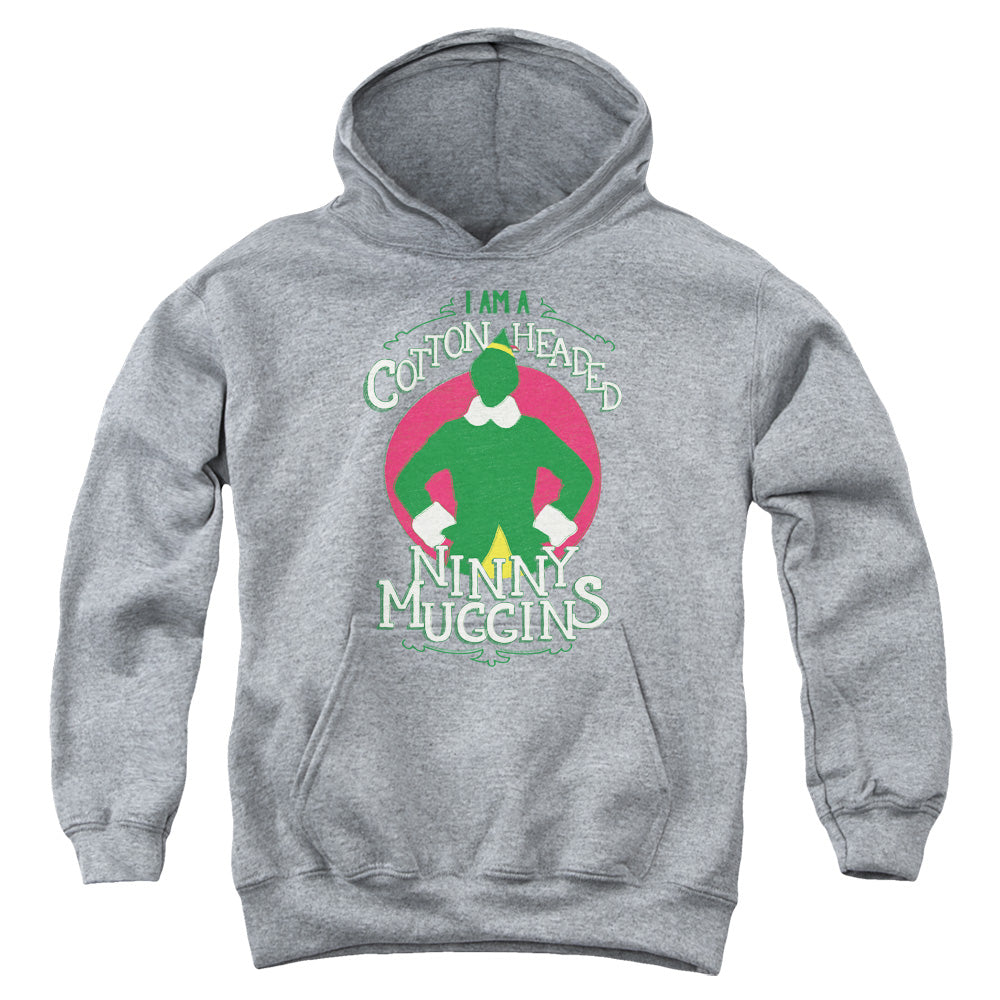 Elf Cotton Headed Kids Youth Hoodie Athletic Heather