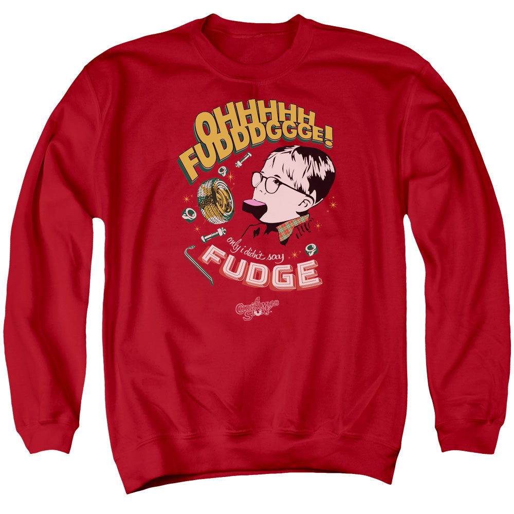 A Christmas Story Fudge Mens Crewneck Sweatshirt Red