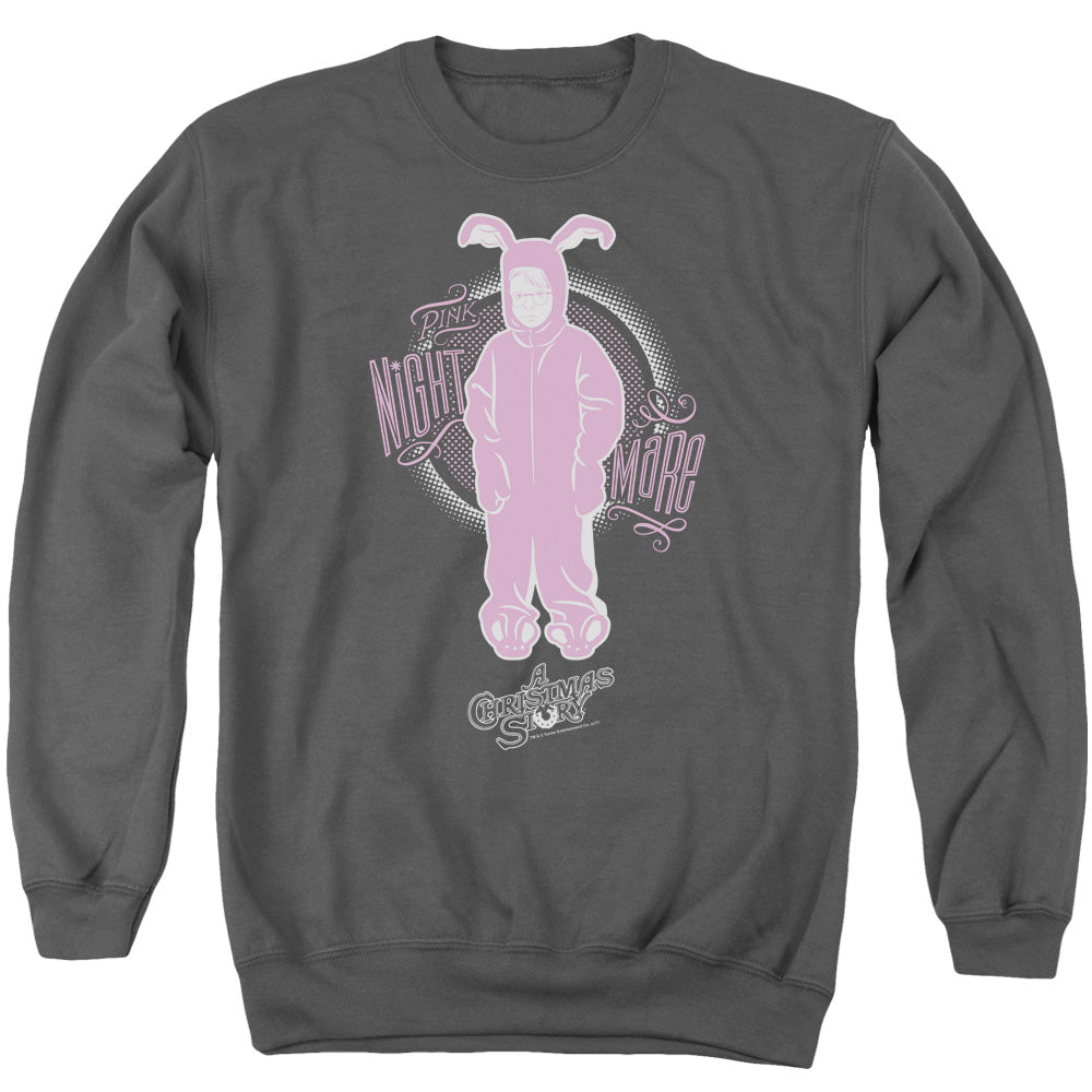 A Christmas Story Pink Nightmare Mens Crewneck Sweatshirt Charcoal