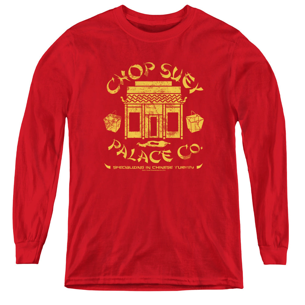 A Christmas Story Chop Suey Palace Long Sleeve Kids Youth T Shirt Red