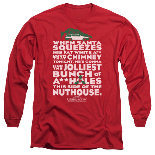 Christmas Vacation Jolliest Bunch Mens Long Sleeve Shirt Red