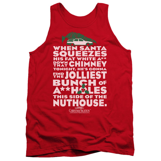 Christmas Vacation Jolliest Bunch Mens Tank Top Shirt Red