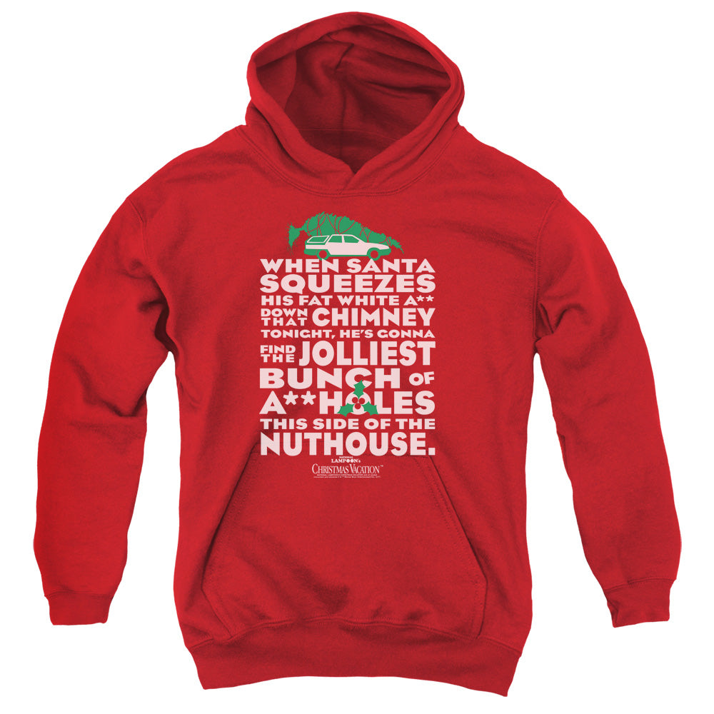 Christmas Vacation Jolliest Bunch Kids Youth Hoodie Red