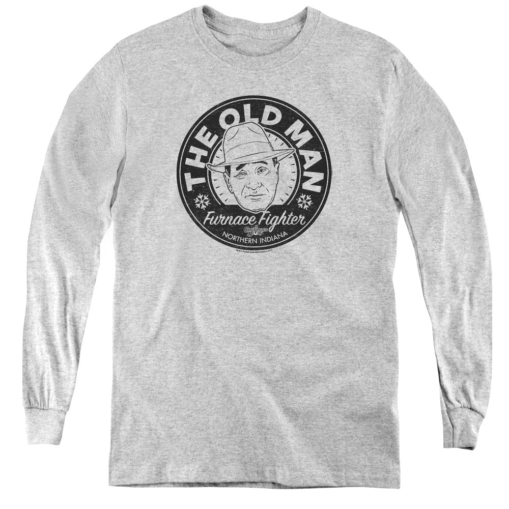 A Christmas Story The Old Man Long Sleeve Kids Youth T Shirt Athletic Heather