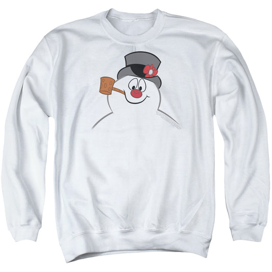 Frosty The Snowman Frosty Face Mens Crewneck Sweatshirt White