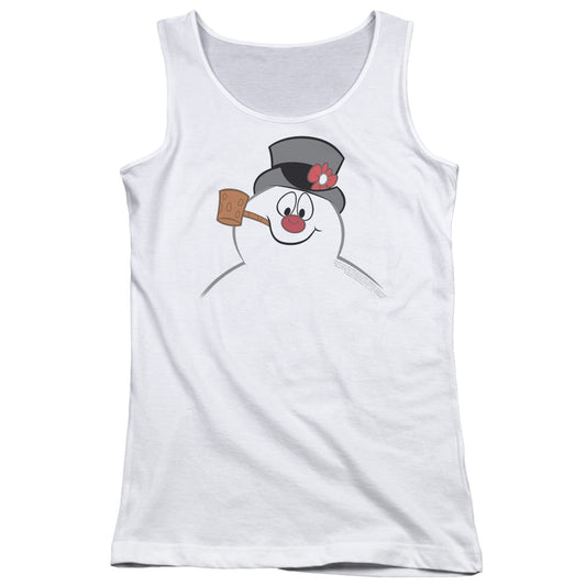 Frosty The Snowman Frosty Face Womens Tank Top Shirt White