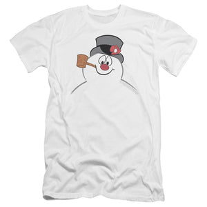 Frosty The Snowman Frosty Face Premium Bella Canvas Slim Fit Mens T Shirt White