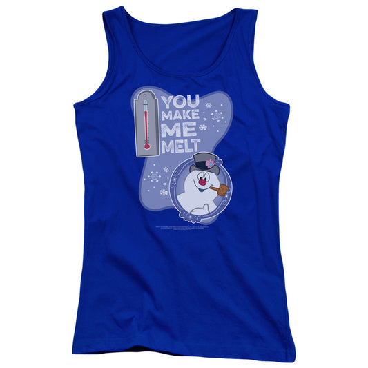 Frosty The Snowman Melt Womens Tank Top Shirt Royal Blue