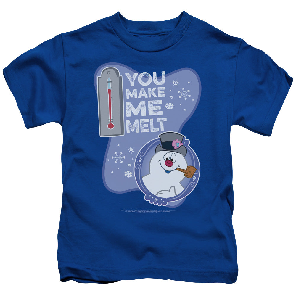 Frosty The Snowman Melt Juvenile Kids Youth T Shirt Royal Blue