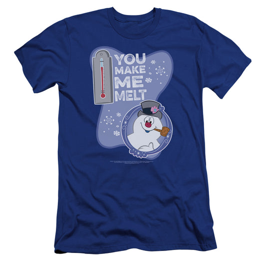 Frosty The Snowman Melt Premium Bella Canvas Slim Fit Mens T Shirt Royal Blue