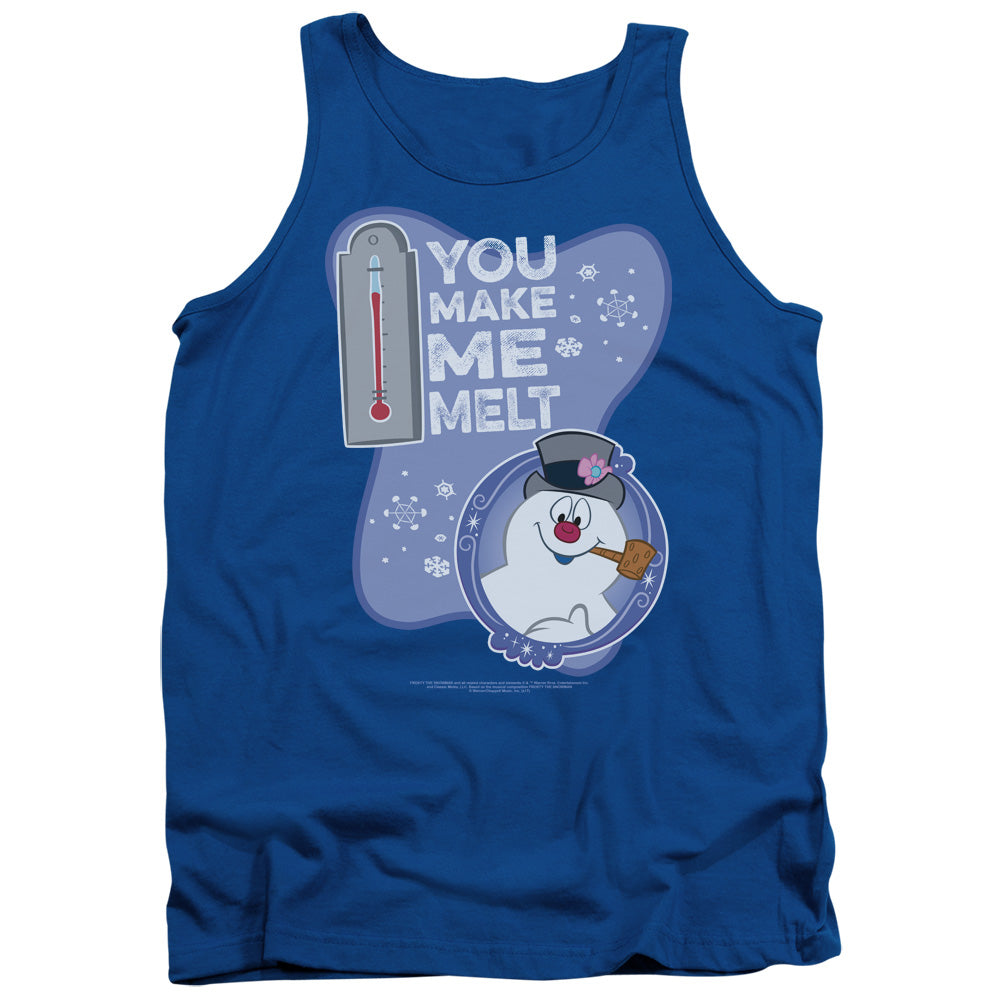 Frosty The Snowman Melt Mens Tank Top Shirt Royal Blue