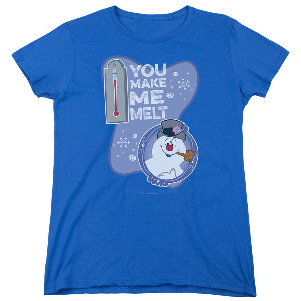 Frosty The Snowman Melt Womens T Shirt Royal Blue