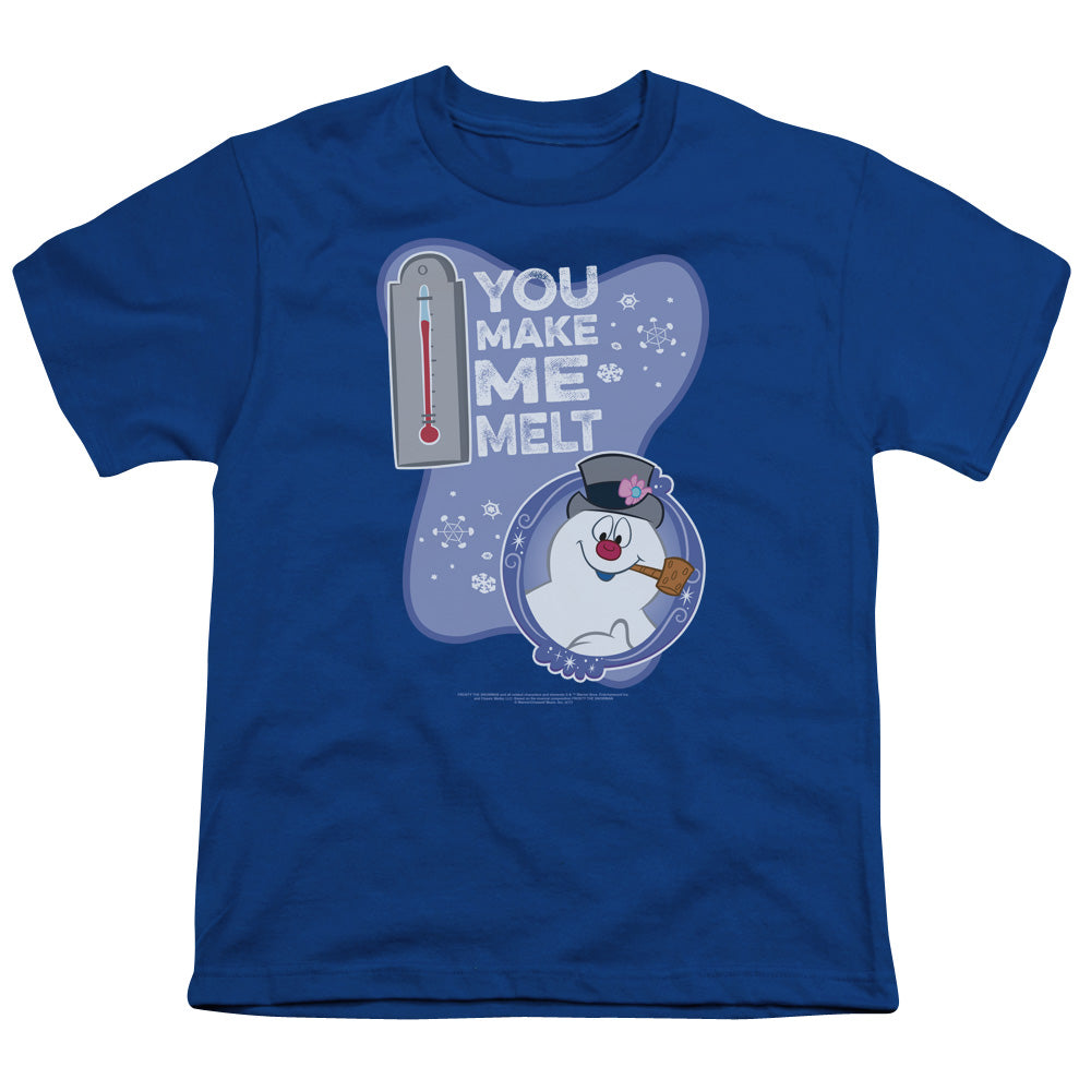 Frosty The Snowman Melt Kids Youth T Shirt Royal Blue