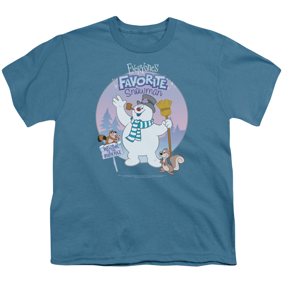 Frosty The Snowman Favorite Kids Youth T Shirt Slate