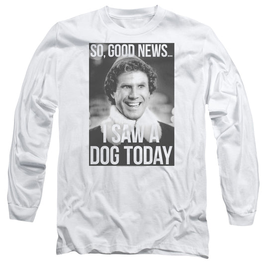 Elf Must Love Dogs Mens Long Sleeve Shirt White