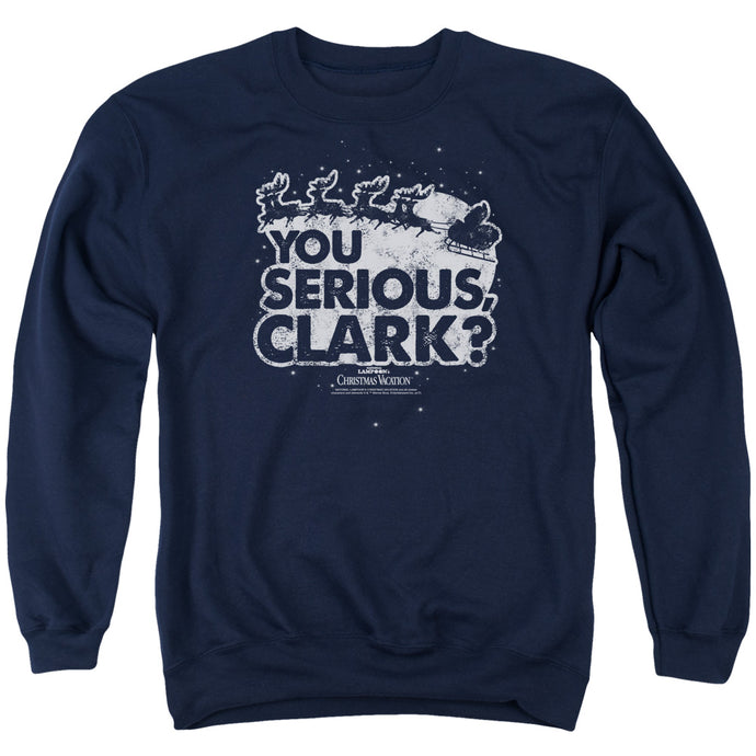 Christmas Vacation You Serious Clark Mens Crewneck Sweatshirt Navy Blue