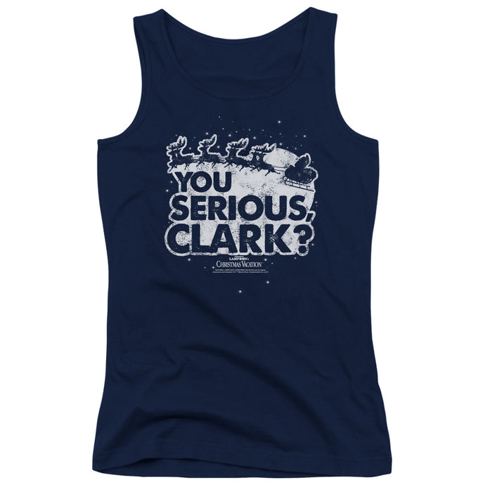 Christmas Vacation You Serious Clark Womens Tank Top Shirt Navy Blue